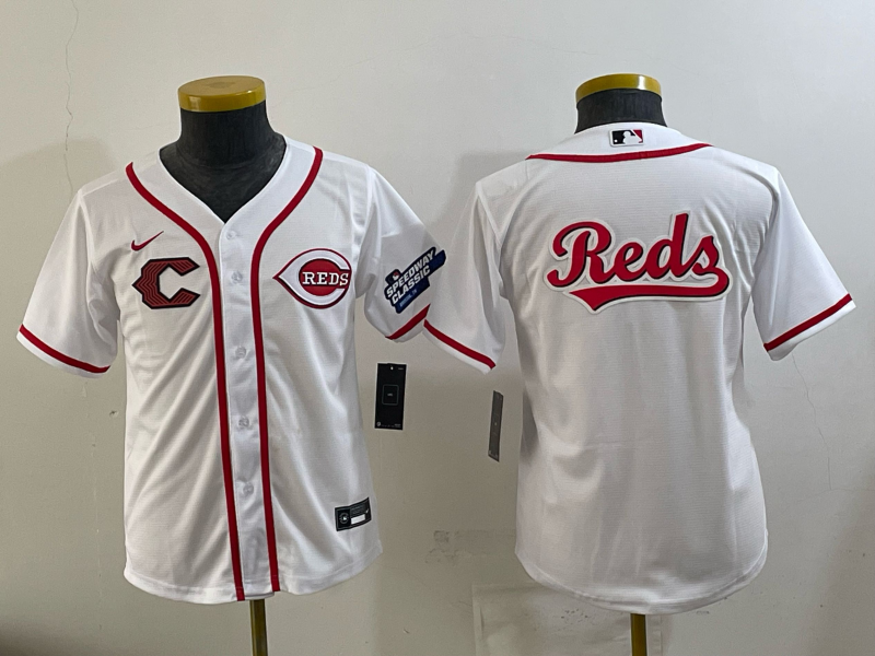 Youth Cincinnati Reds Blank white 2025 Nike MLB Jersey 005->youth mlb jersey->Youth Jersey